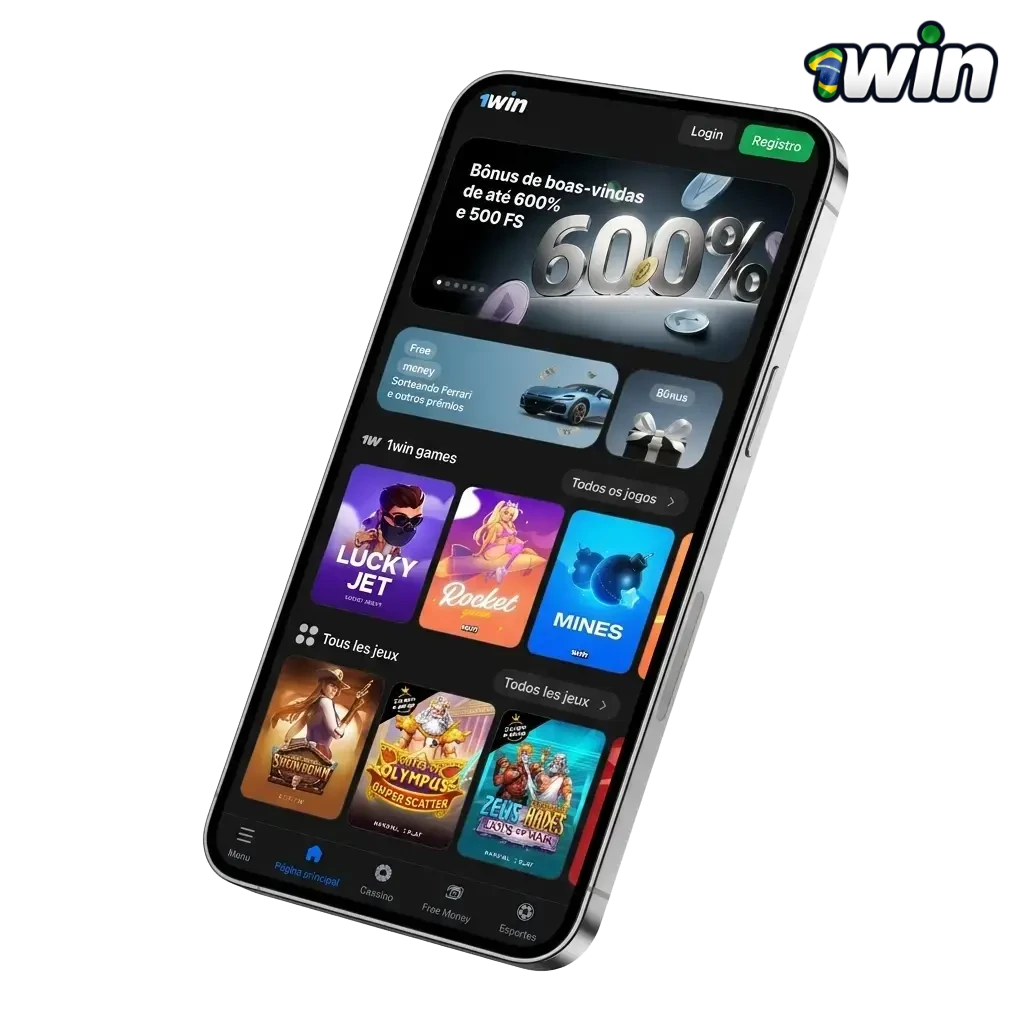 Aplicativo 1win para Android e iOS com apostas esportivas, cassino e bônus de boas-vindas no Brasil