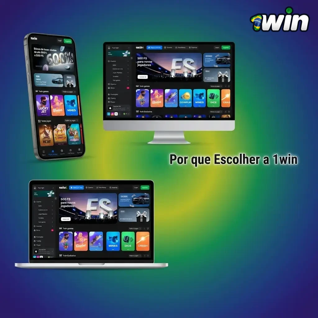 Plataforma 1win com odds competitivas, bônus de boas-vindas, cassino com 10.000 jogos e saques via Pix no Brasil