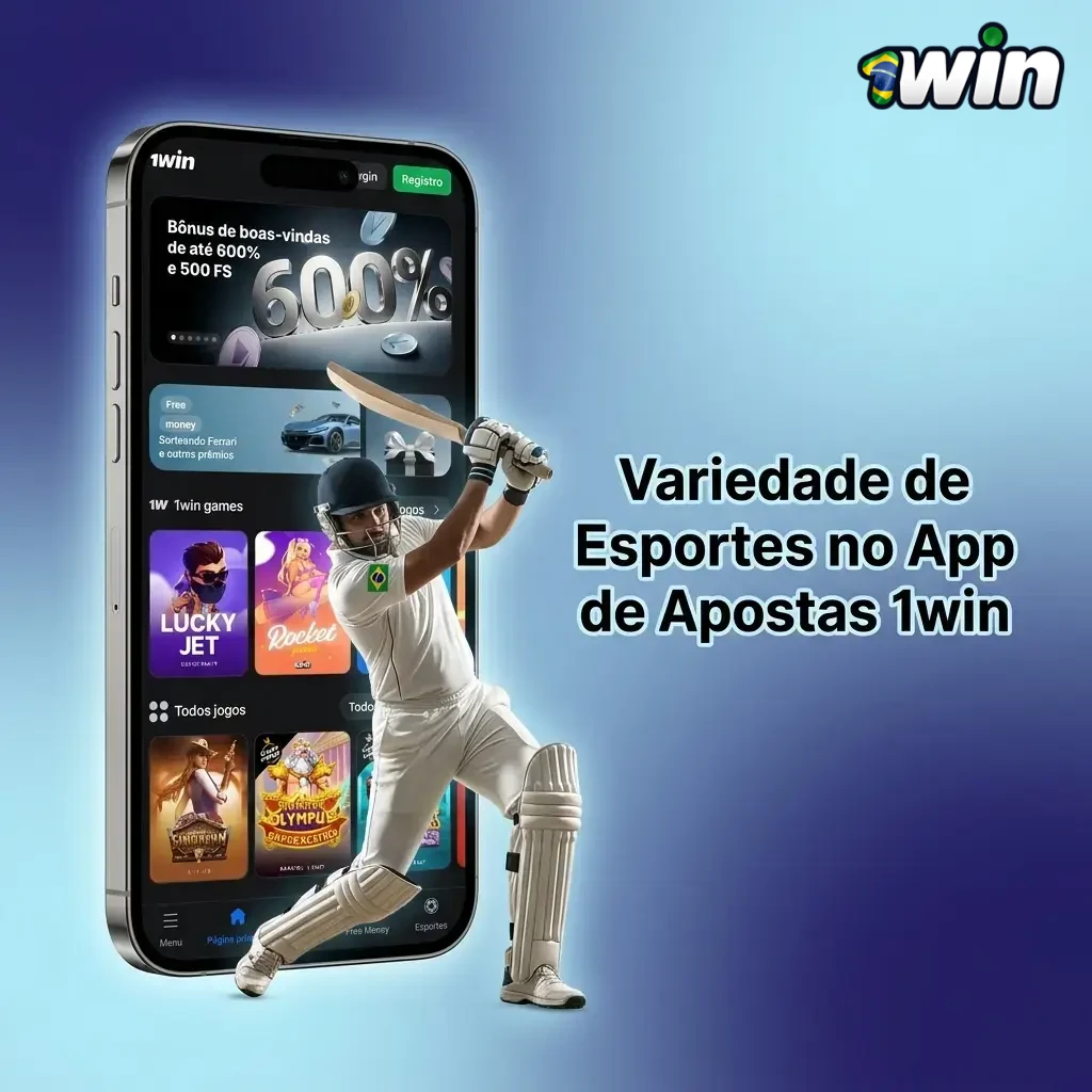 Variedade de esportes e eSports disponíveis no app de apostas 1win, incluindo futebol, tênis, MMA e CS2