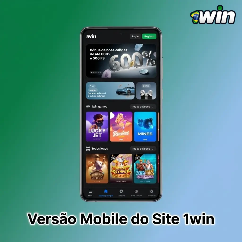 Versão mobile do site 1win acessível em smartphones e tablets para apostas esportivas e jogos de cassino